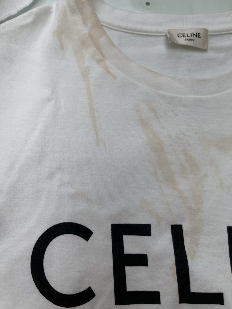 CELINE（セリーヌ）のTシャツに付いたウーロン茶のシミ - なをし屋